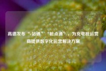高德发布“e站通”“桩点通”，为充电桩运营商提供数字化运营解决方案