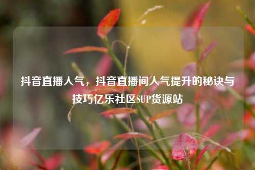 抖音直播人气，抖音直播间人气提升的秘诀与技巧亿乐社区SUP货源站  第1张