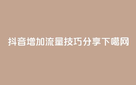 抖音增加流量技巧分享  第1张