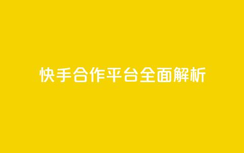 快手KOL合作平台全面解析  第1张