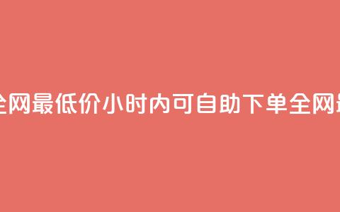 24小时自助下单全网最低价 - 24小时内可自助下单 全网最低价格!  第1张