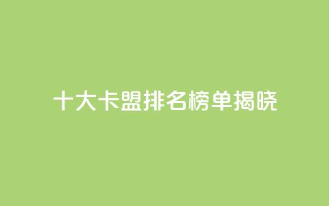 十大卡盟排名榜单揭晓-SEO必备！  第1张