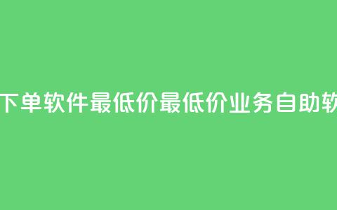 ks业务自助下单软件最低价(最低价ks业务自助软件)  第1张
