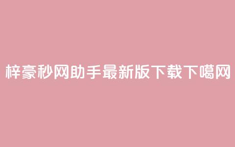 梓豪秒网 - q助手最新版下载  第1张