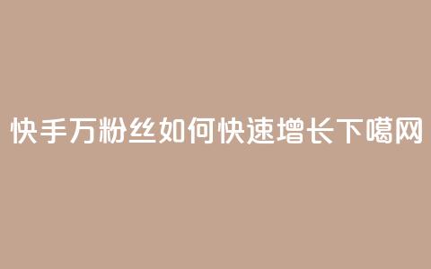 快手1万粉丝如何快速增长？  第1张
