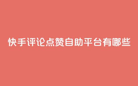快手评论点赞自助平台有哪些,快手业务区网站 - ks免费业务平台call 抖音快手自助服务  第1张