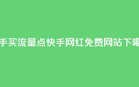 快手买流量点 - 快手网红免费网站  第1张