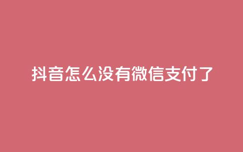抖音怎么没有微信支付了,全网最低价业务平台快手业务 - 快手刷热门软件免费 抖音如何关闭点赞  第1张