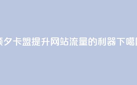 颜夕卡盟——提升网站流量的利器  第1张