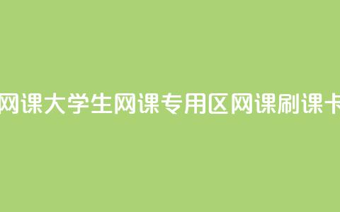 卡盟刷网课大学生网课专用区(网课刷课卡盟专区)  第1张