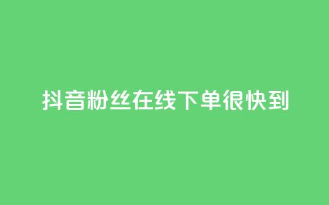 抖音粉丝在线下单很快到 - qq空间转发在线下单  第1张