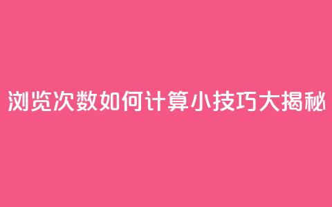浏览次数如何计算？SEO小技巧大揭秘  第1张