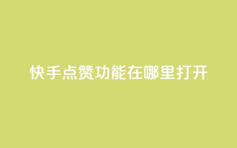 快手点赞功能在哪里打开 - 如何开启快手点赞功能 指南！  第1张