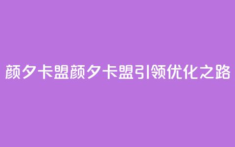 颜夕卡盟(颜夕卡盟引领SEO优化之路)  第1张