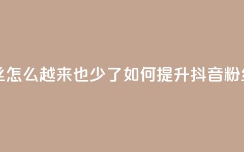 抖音有效粉丝怎么越来也少了 - 如何提升抖音粉丝数量？~  第1张