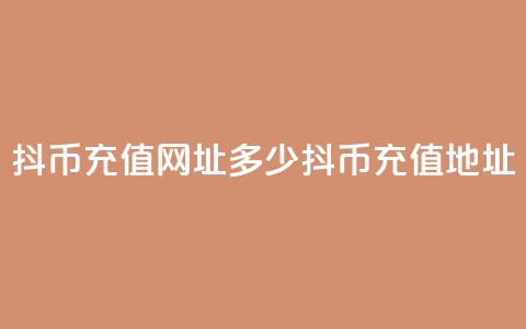 抖币充值网址多少(抖币充值地址)  第1张