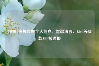 视频|违规收集个人信息，智谱清言、Kimi等35款APP被通报