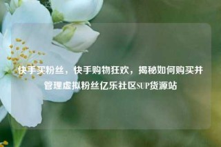 快手买粉丝，快手购物狂欢，揭秘如何购买并管理虚拟粉丝亿乐社区SUP货源站