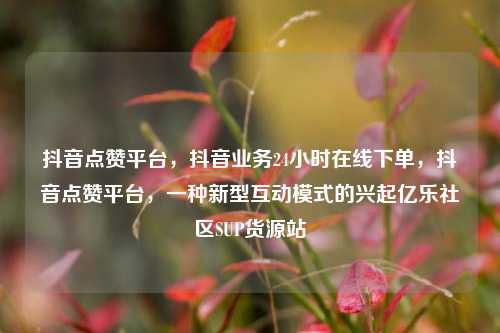 抖音点赞平台，抖音业务24小时在线下单，抖音点赞平台	，一种新型互动模式的兴起亿乐社区SUP货源站  第1张