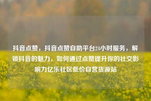抖音点赞，抖音点赞自助平台24小时服务	，解锁抖音的魅力，如何通过点赞提升你的社交影响力亿乐社区低价自营货源站  第1张